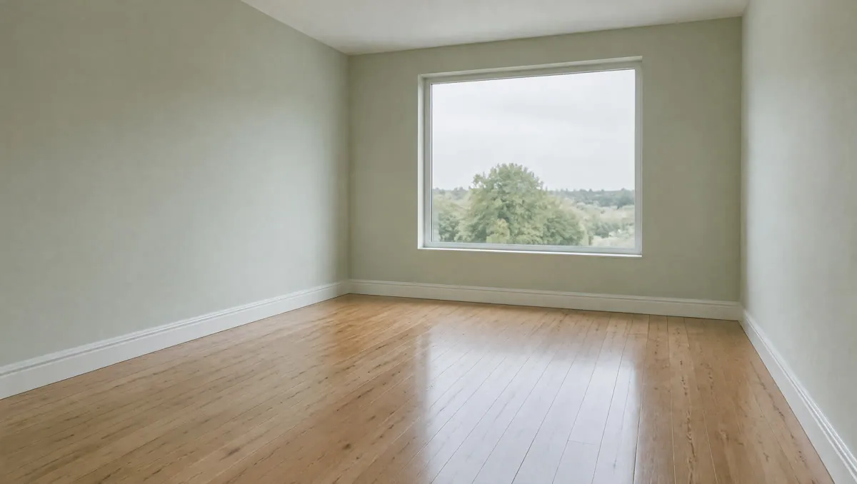 An empty room at the end of a tenancy with clean floorboards and a clear single window